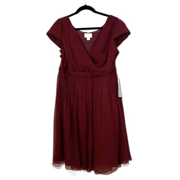 J. Crew Weddings & Parties Silk Dress - Burgundy 20 - Picture 1 of 8
